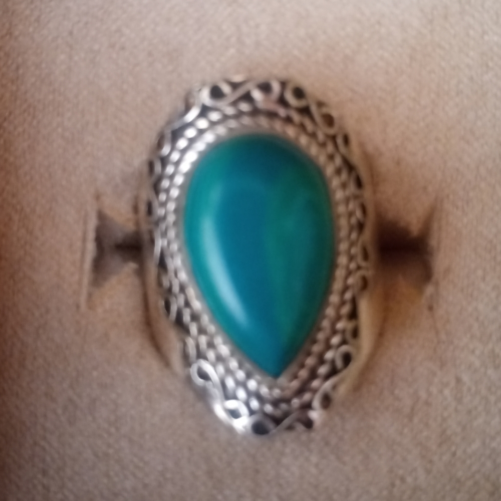 925 GENUINE MALACHITE  RING